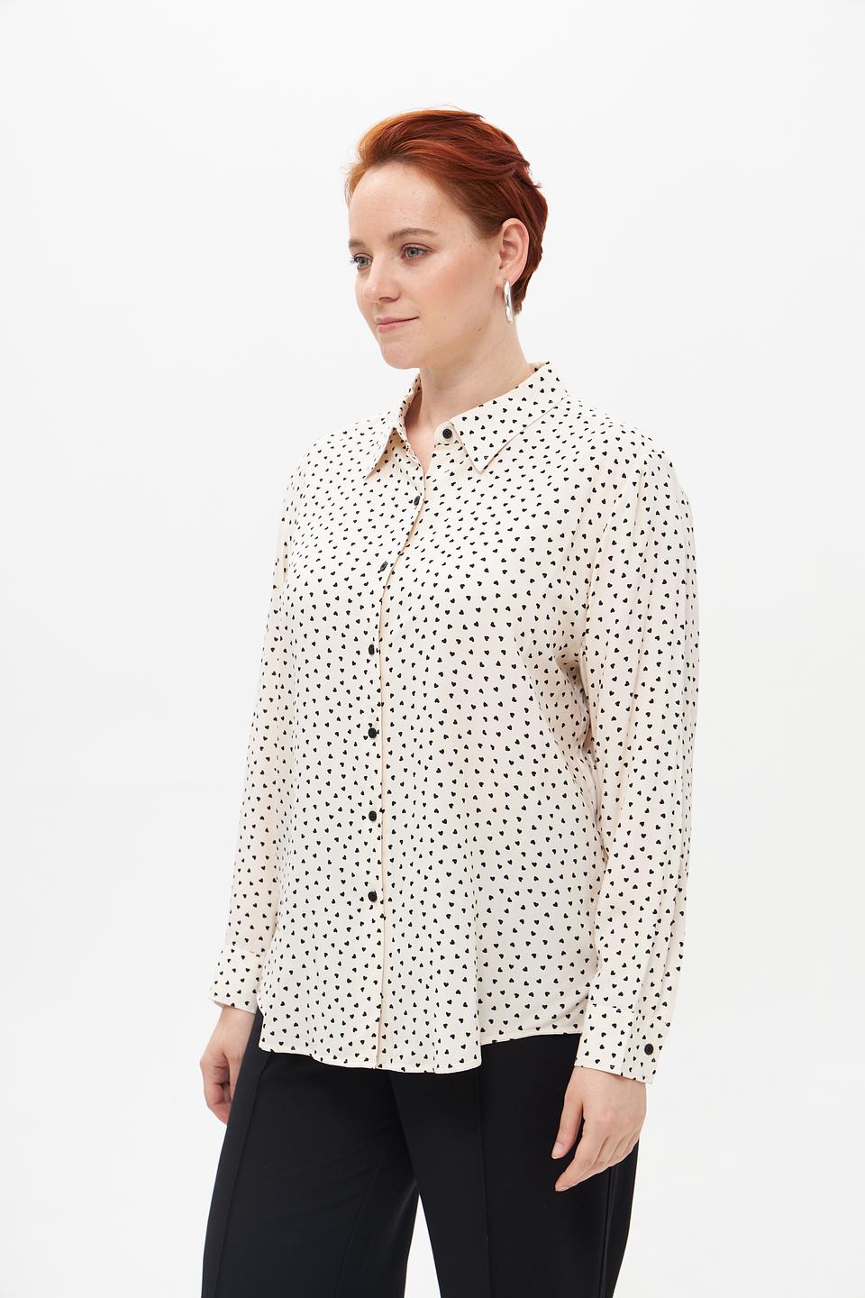 Блуза Olsen в горошек кремовый