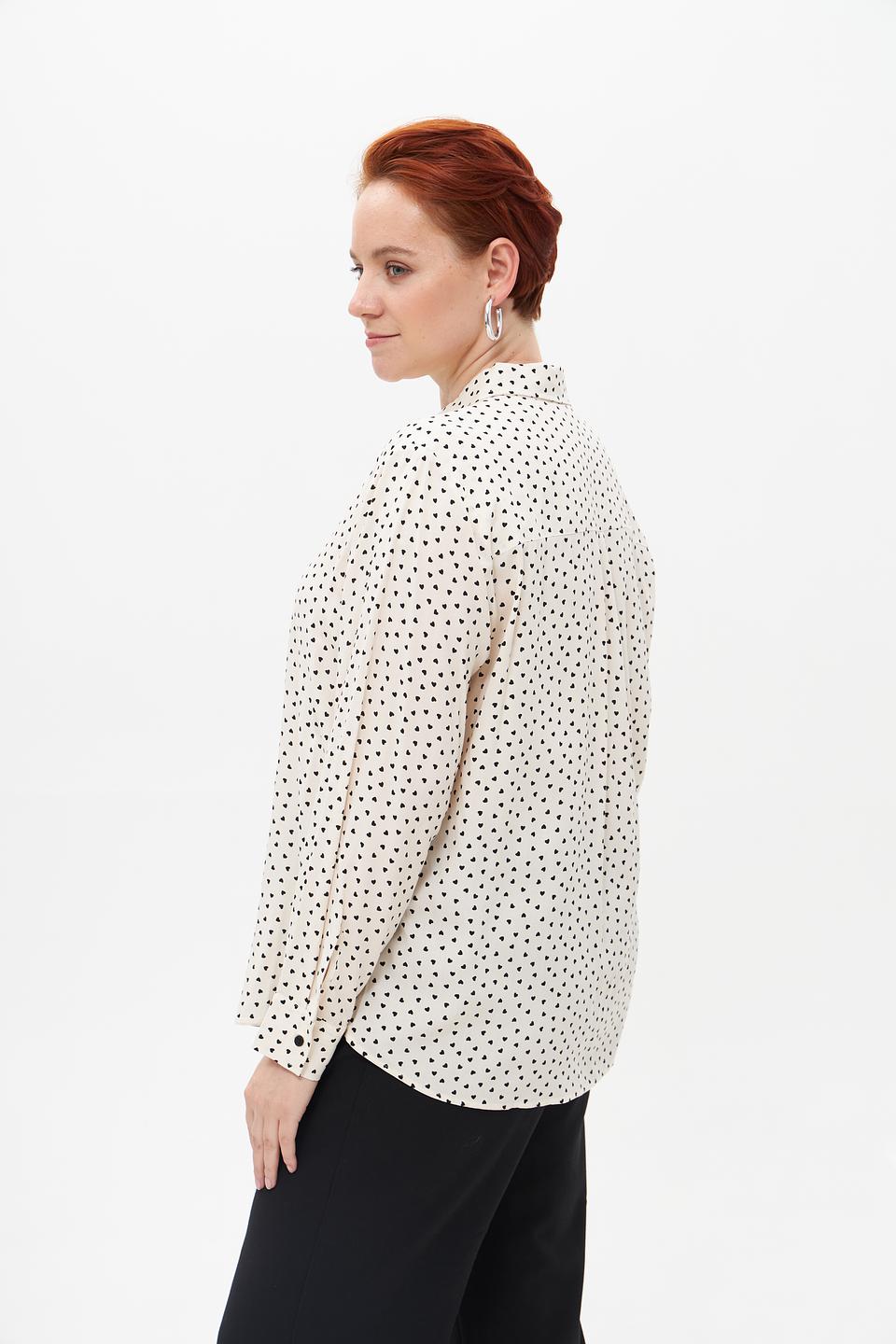 Блуза Olsen в горошек кремовый