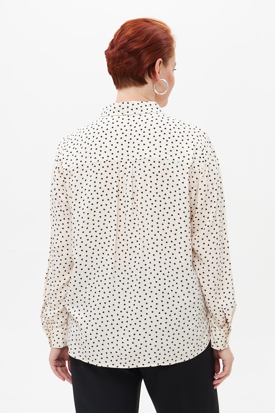 Блуза Olsen в горошек кремовый