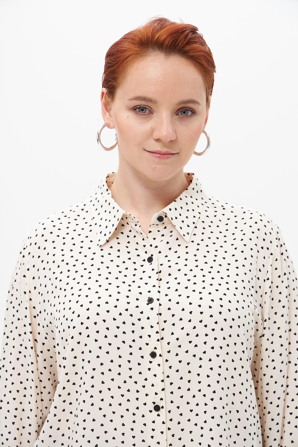 Блуза Olsen в горошек кремовый