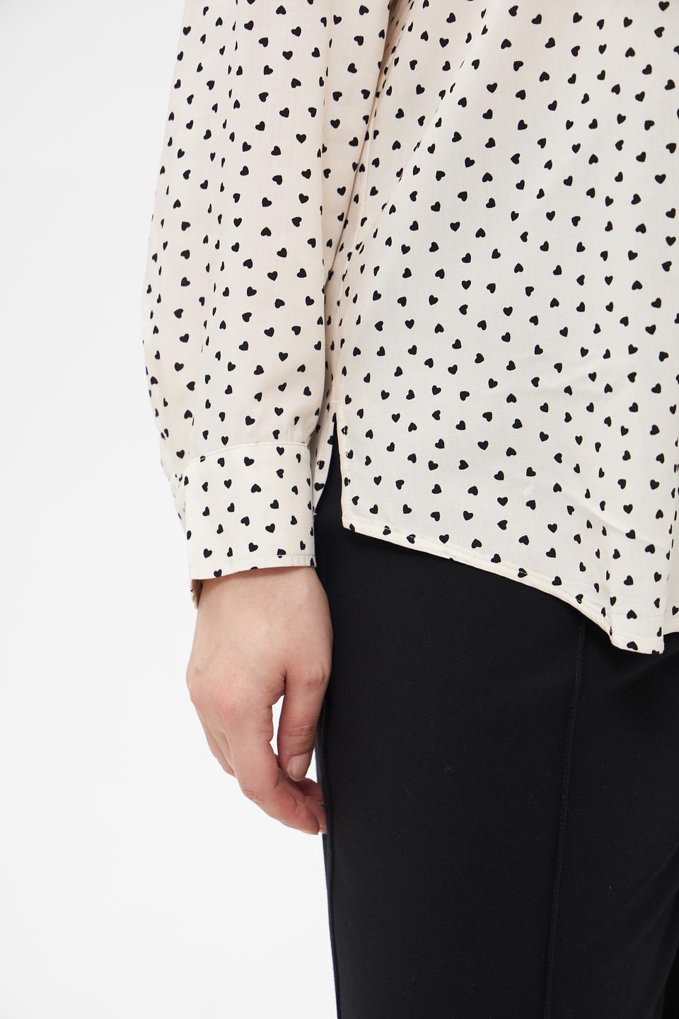 Блуза Olsen в горошек кремовый