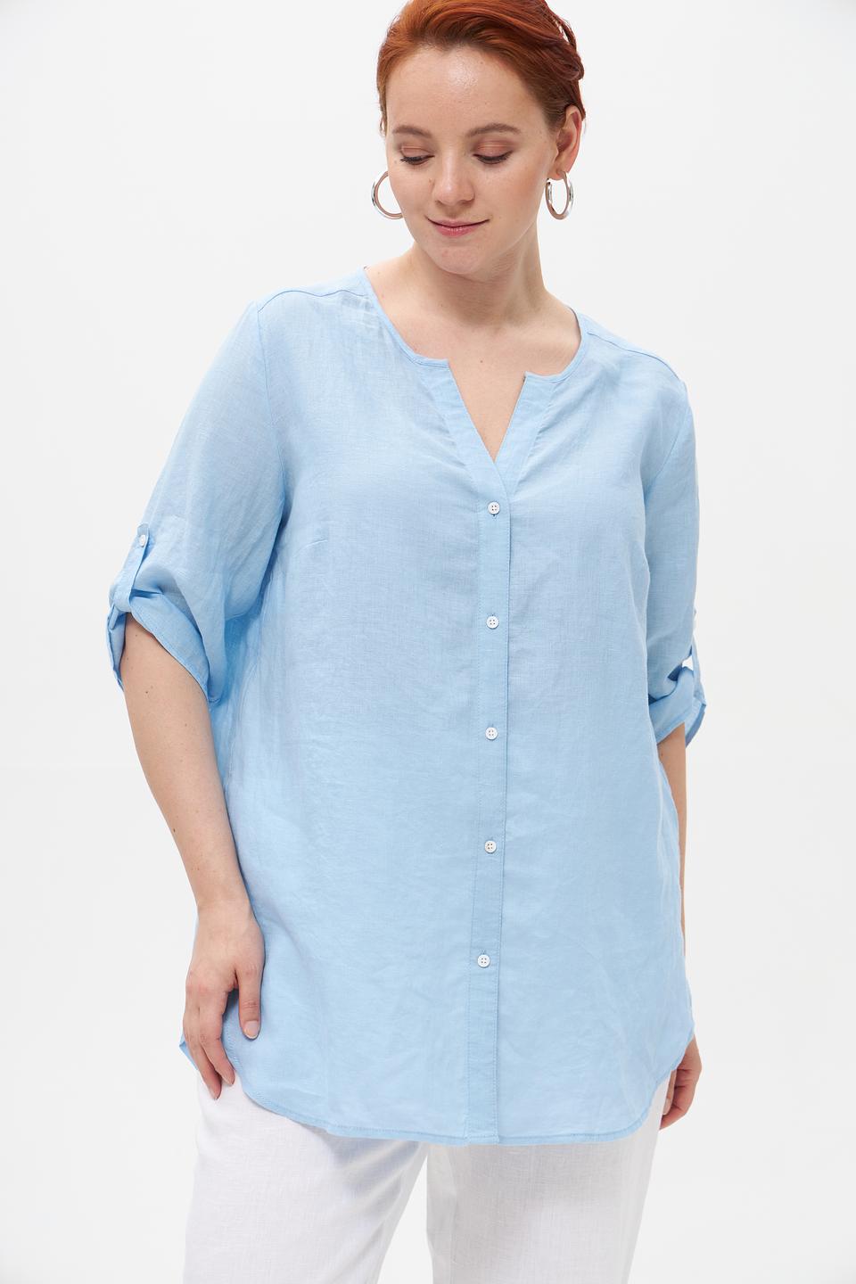 Блузка Doris Streich льняная голубая