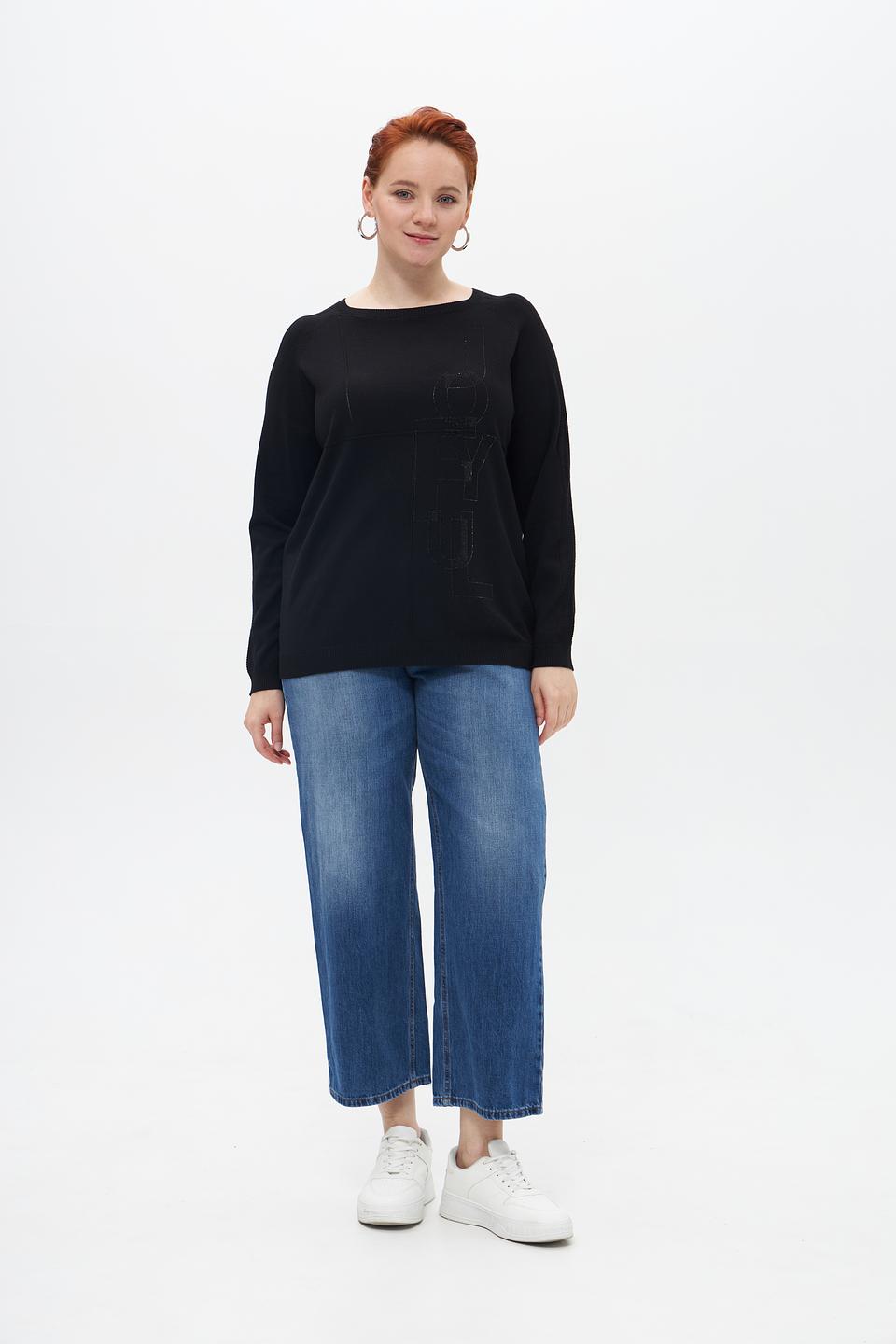 Пуловер Lebek с принтом чёрный