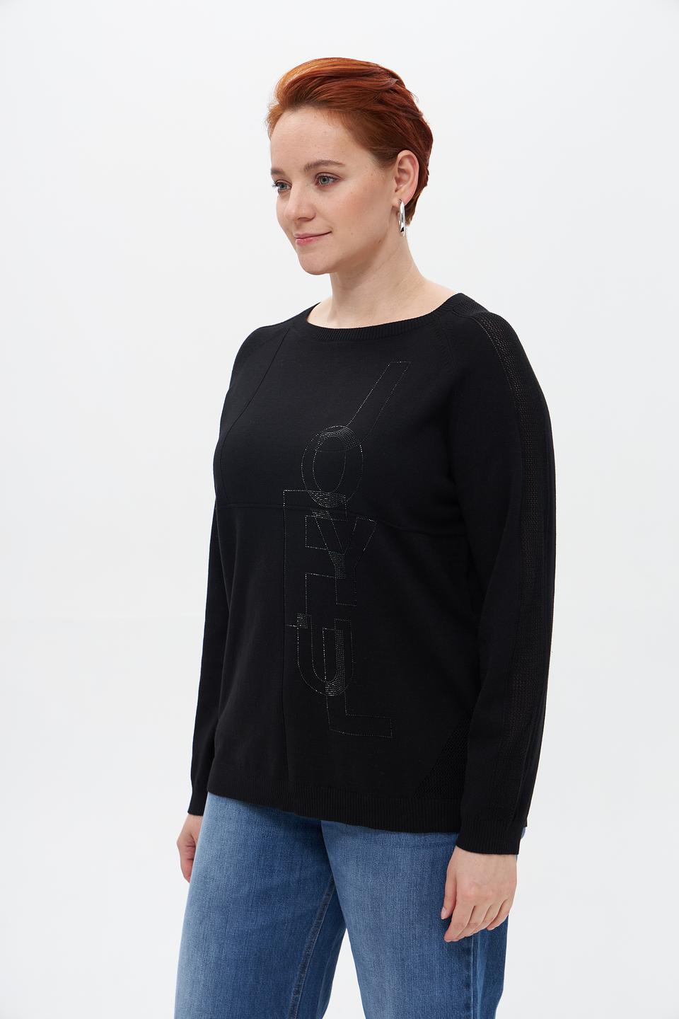 Пуловер Lebek с принтом чёрный