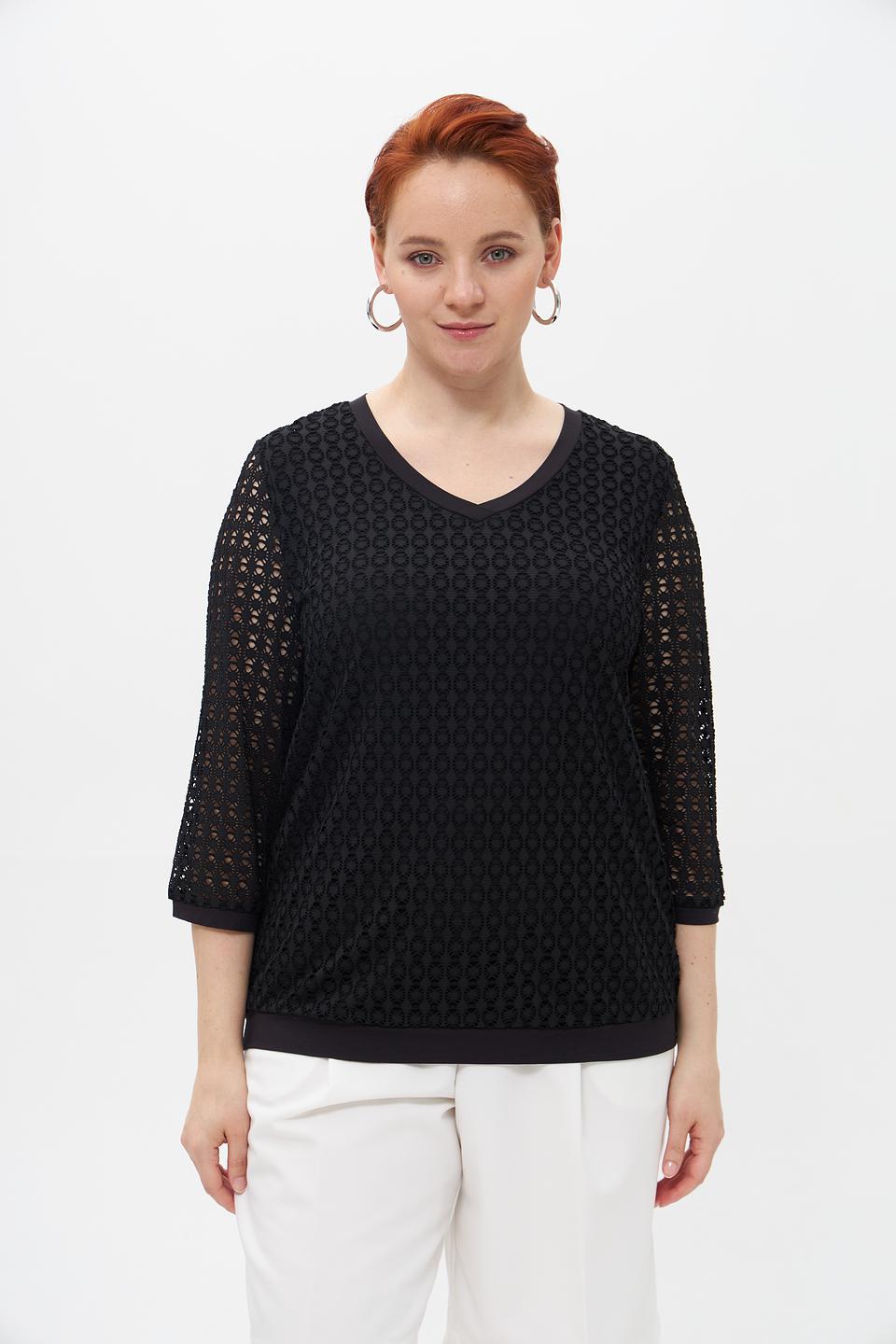 Блузка Barbara Lebek чёрная с кружевом