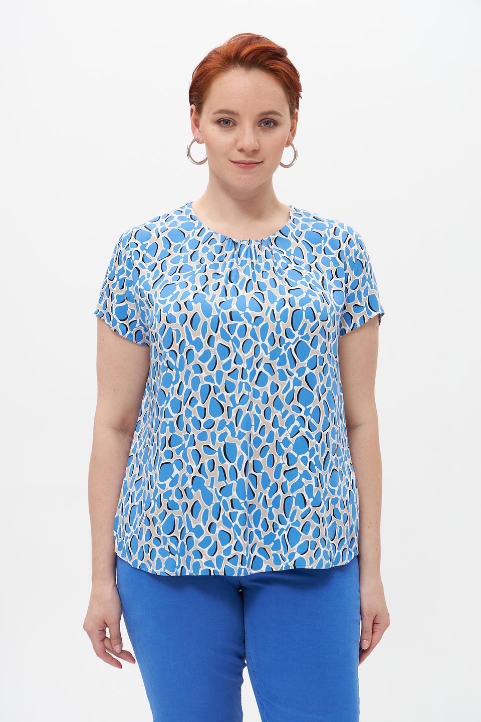 Блуза Taifun с принтом голубая