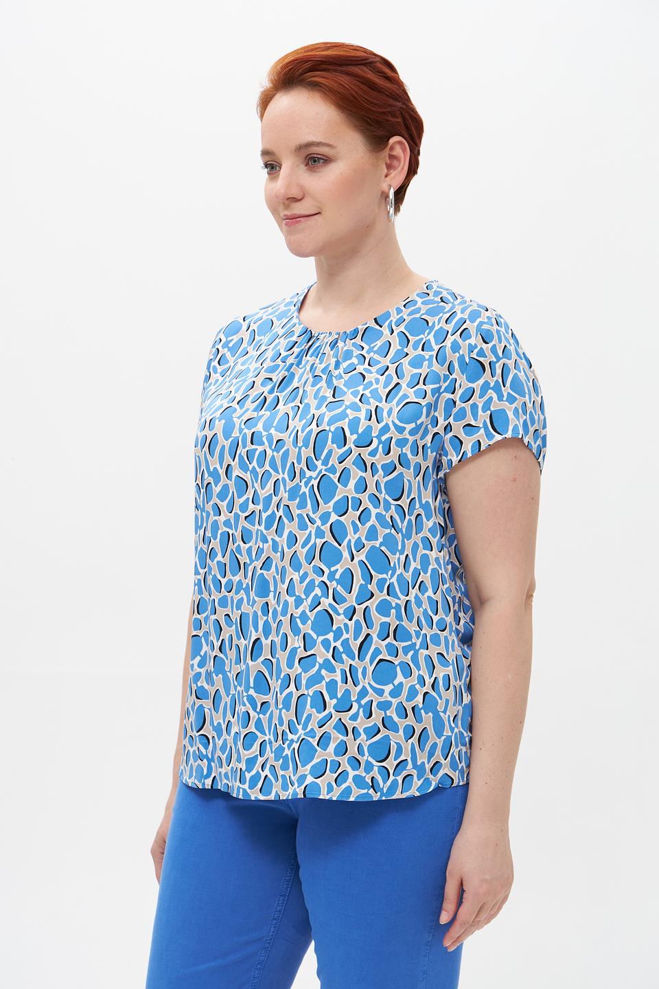 Блуза Taifun с принтом голубая