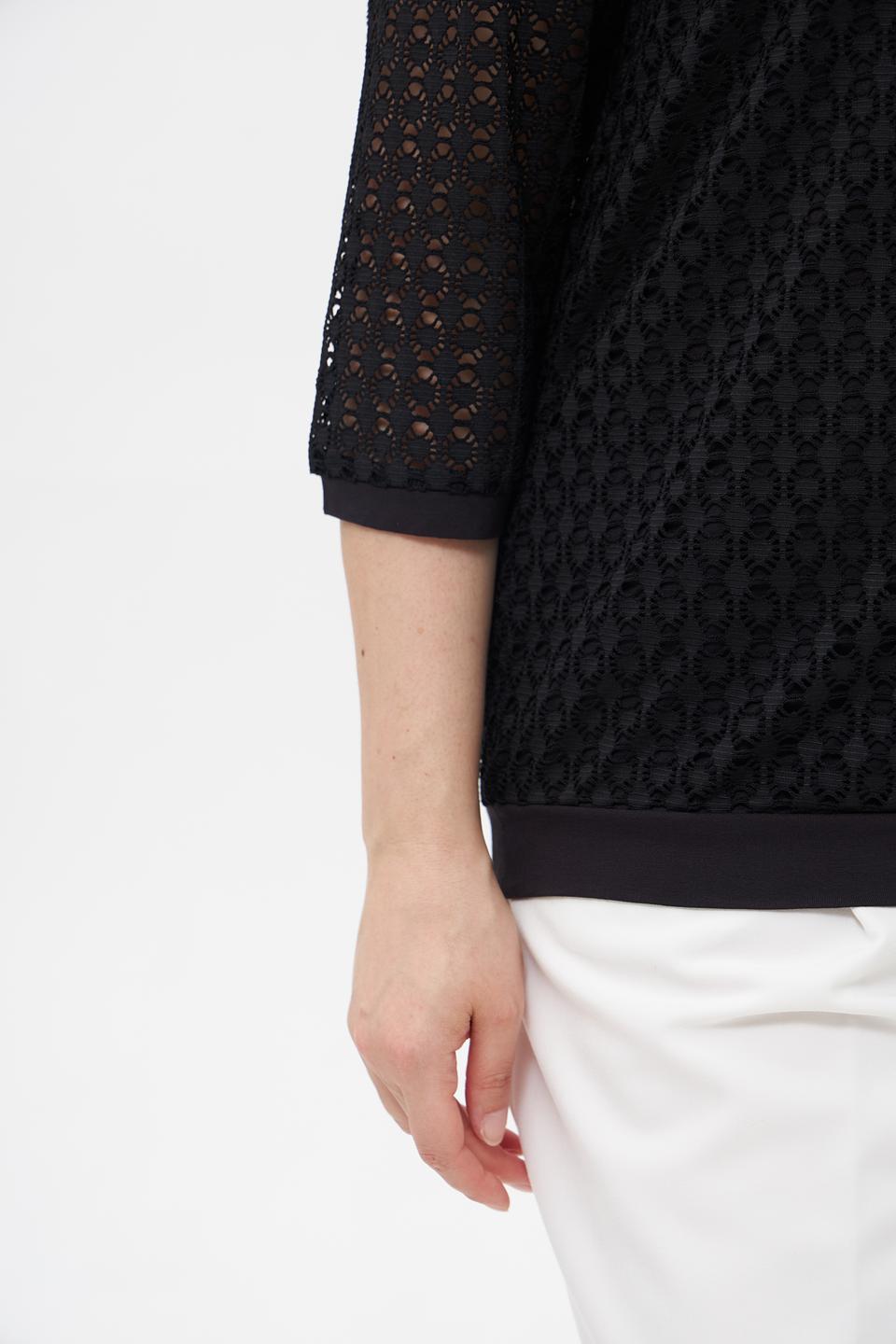 Блузка Barbara Lebek чёрная с кружевом