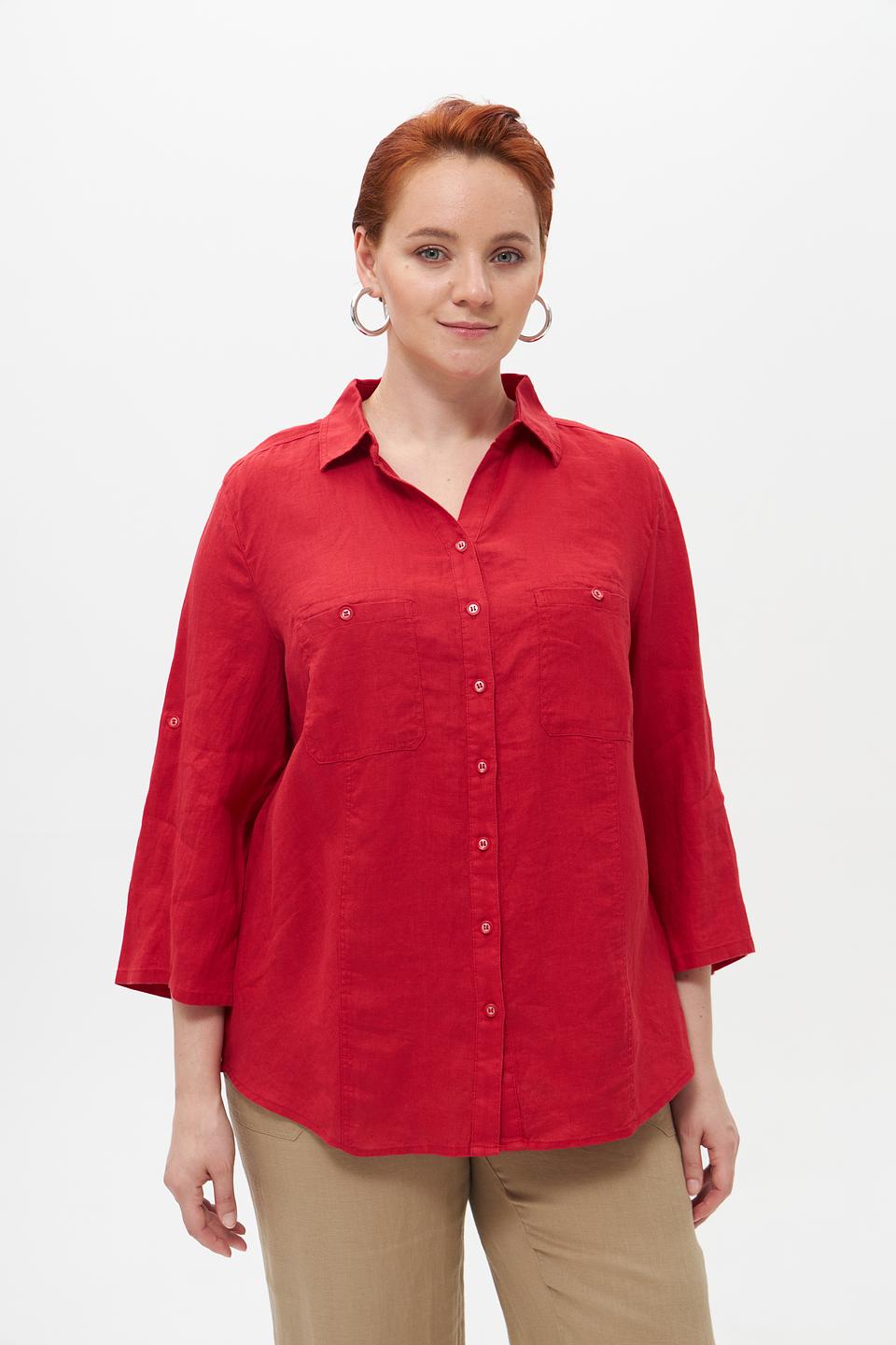 Блузка Barbara Lebek красная с 3/4 рукавом