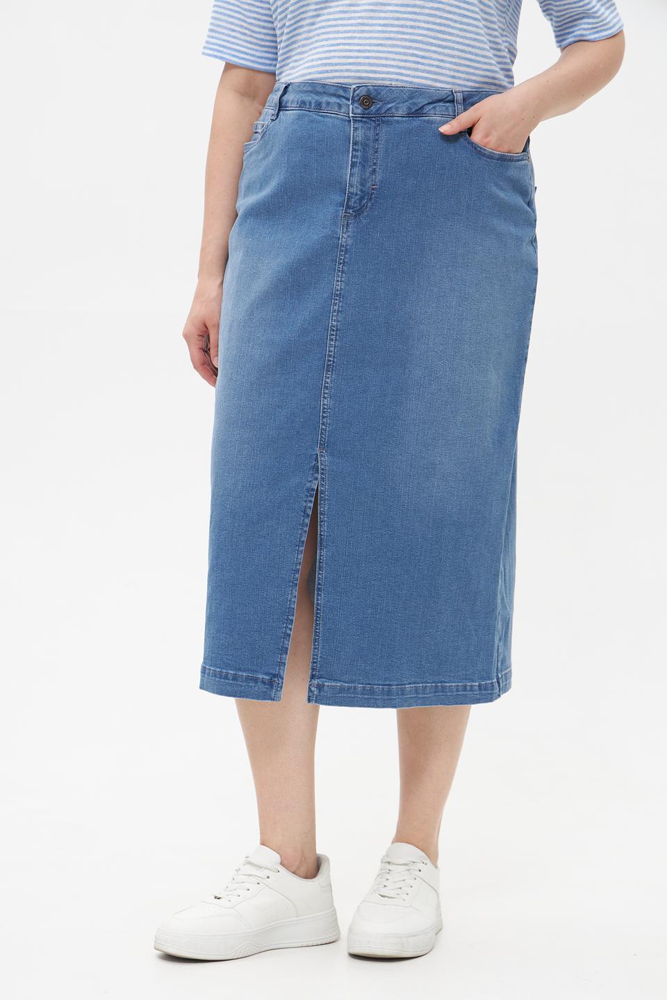 Юбка джинсовая Lebek с разрезом