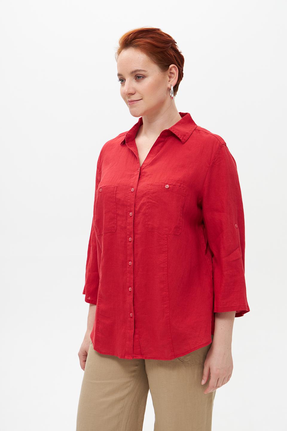 Блузка Barbara Lebek красная с 3/4 рукавом