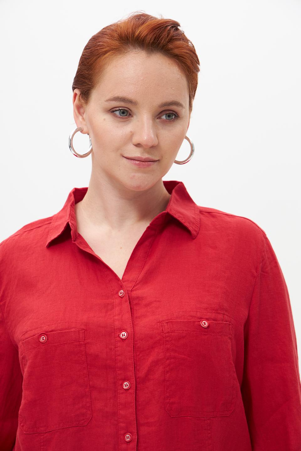 Блузка Barbara Lebek красная с 3/4 рукавом