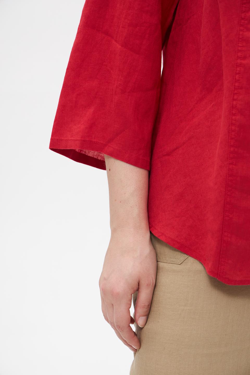 Блузка Barbara Lebek красная с 3/4 рукавом