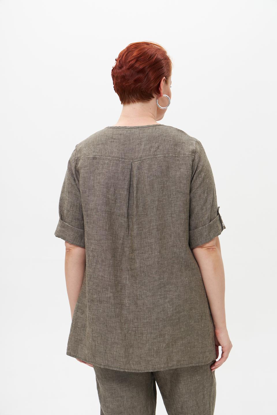 Блузка Doris Streich льняная хаки