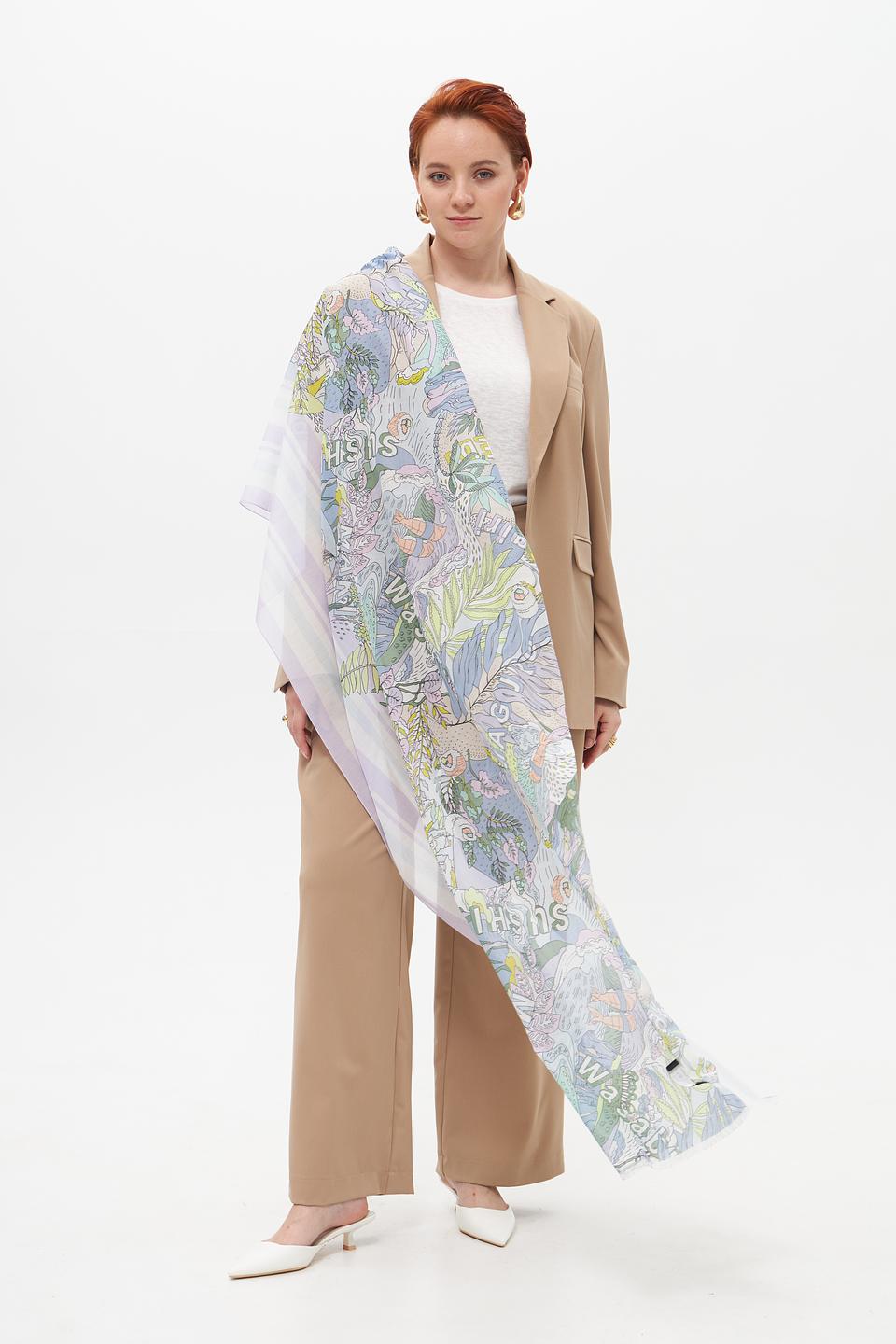 Шарф Marc Cain с цветочным принтом