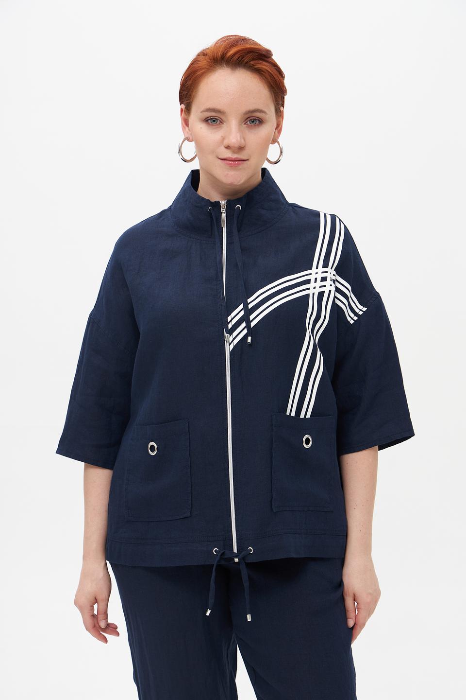 Жакет Doris Streich с полосками синий