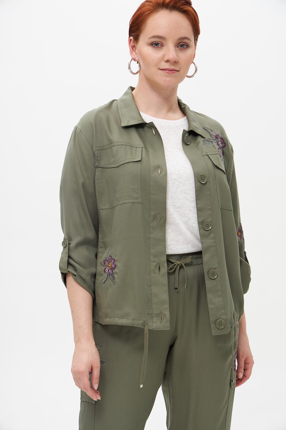 Жакет Rabe collection с вышивкой хаки