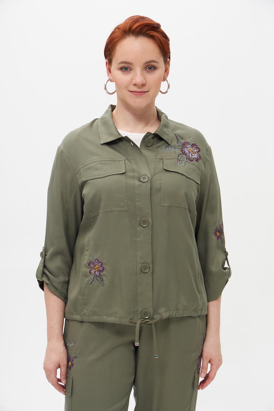 Жакет Rabe collection с вышивкой хаки