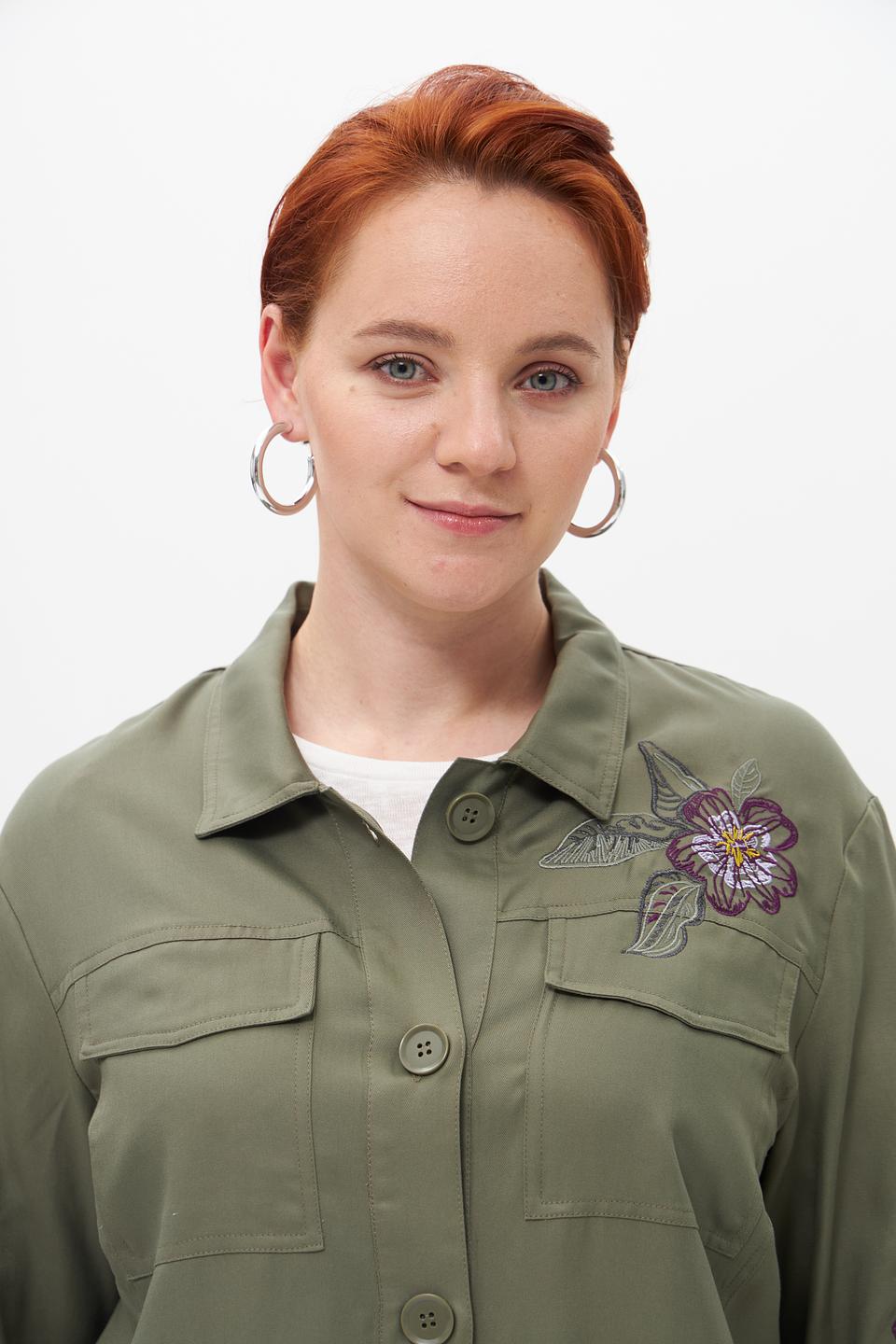 Жакет Rabe collection с вышивкой хаки