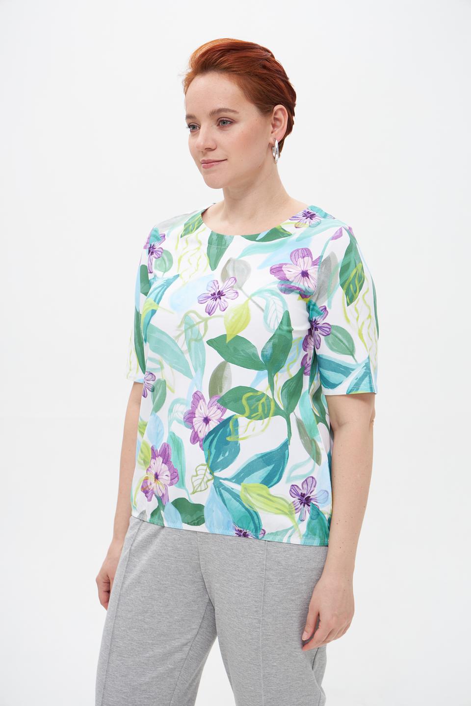 Футболка Rabe collection с цветочным принтом