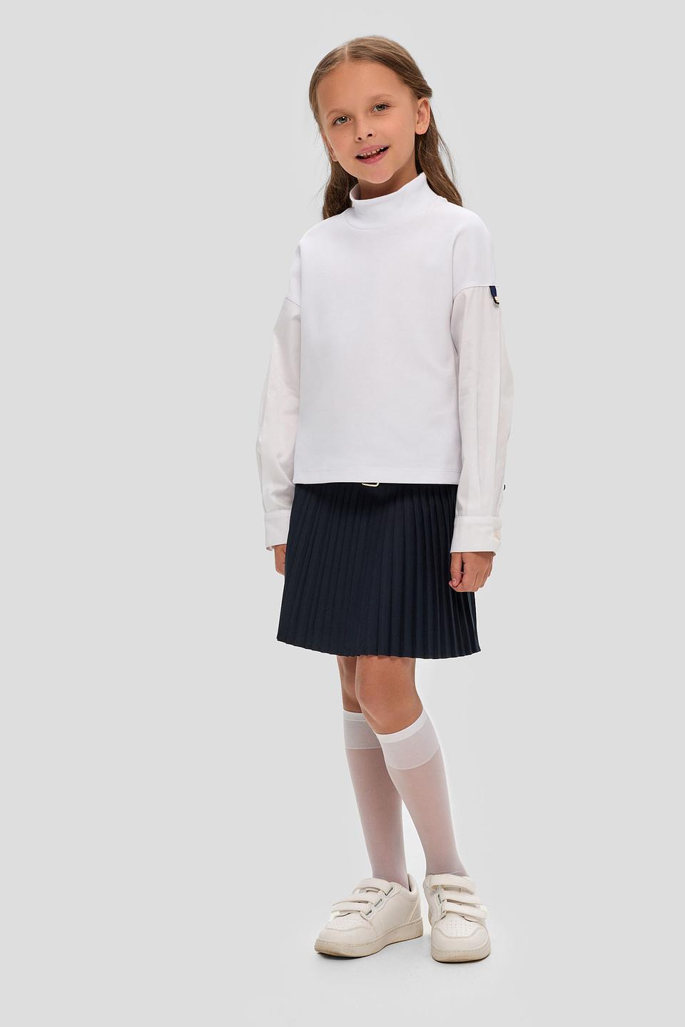 Джемпер Choupette белый с рукавами-рубашкой и декоративной деталью