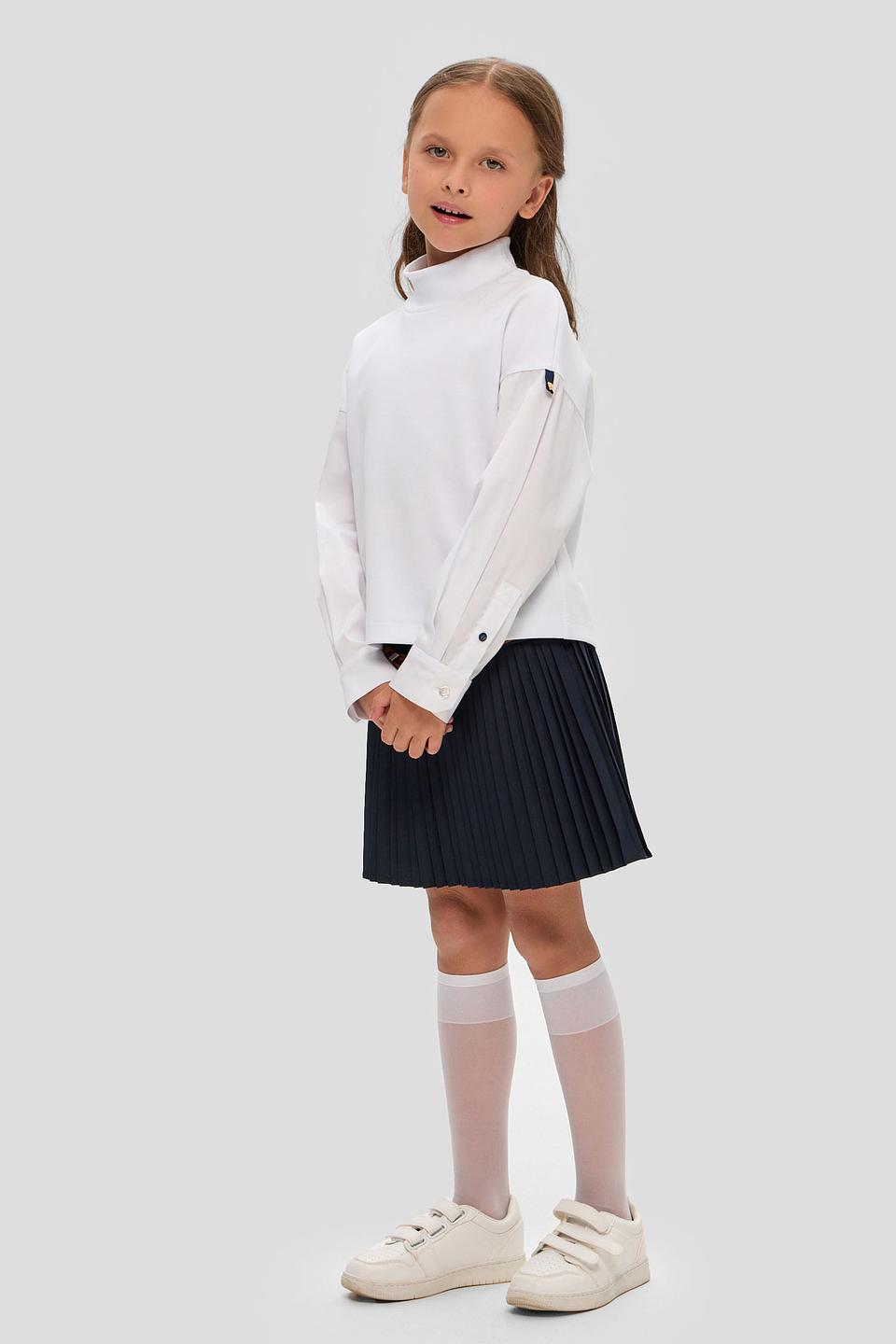 Белый джемпер Choupette для девочки с рукавами рубашкой