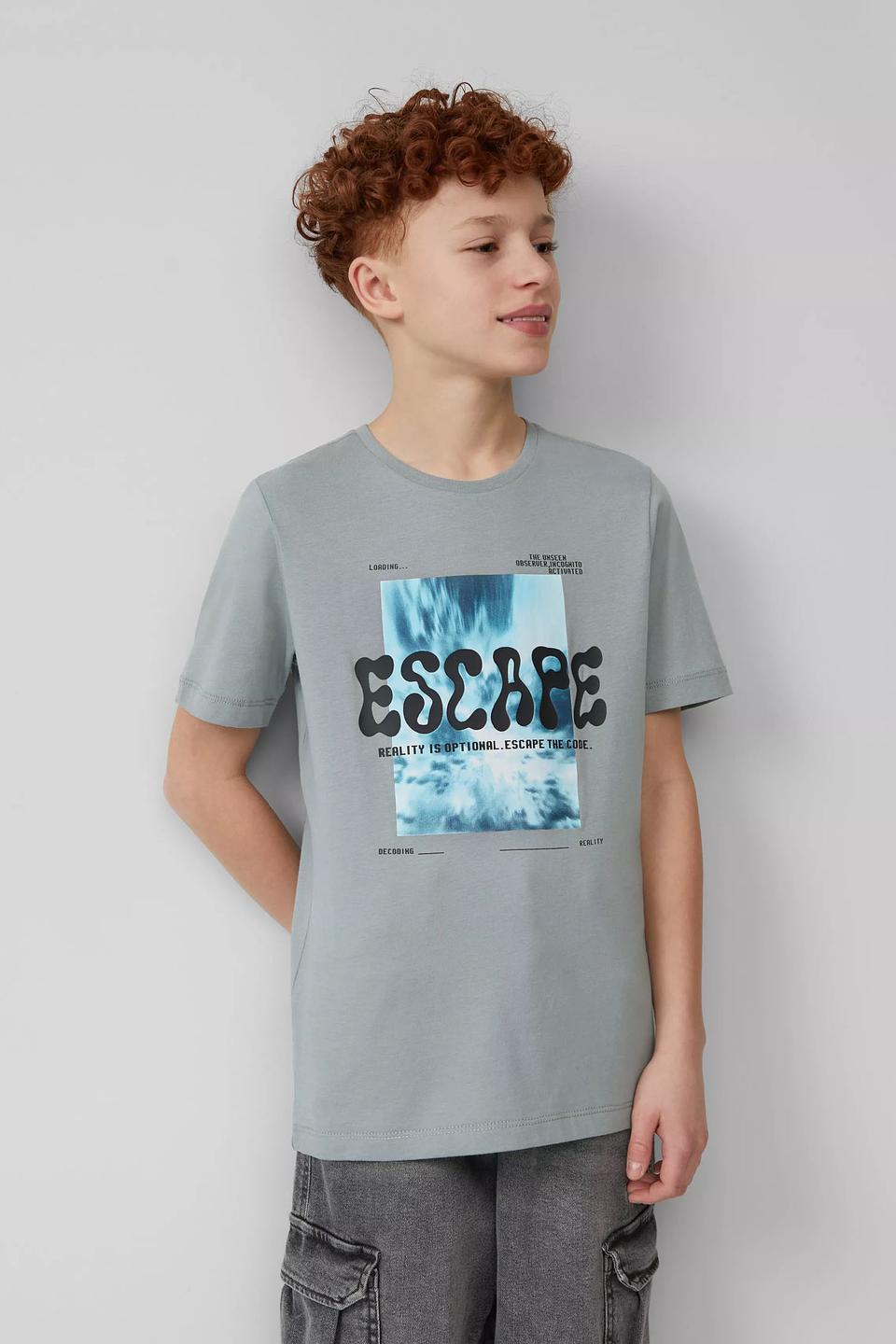 Футболка s.Oliver с принтом серая