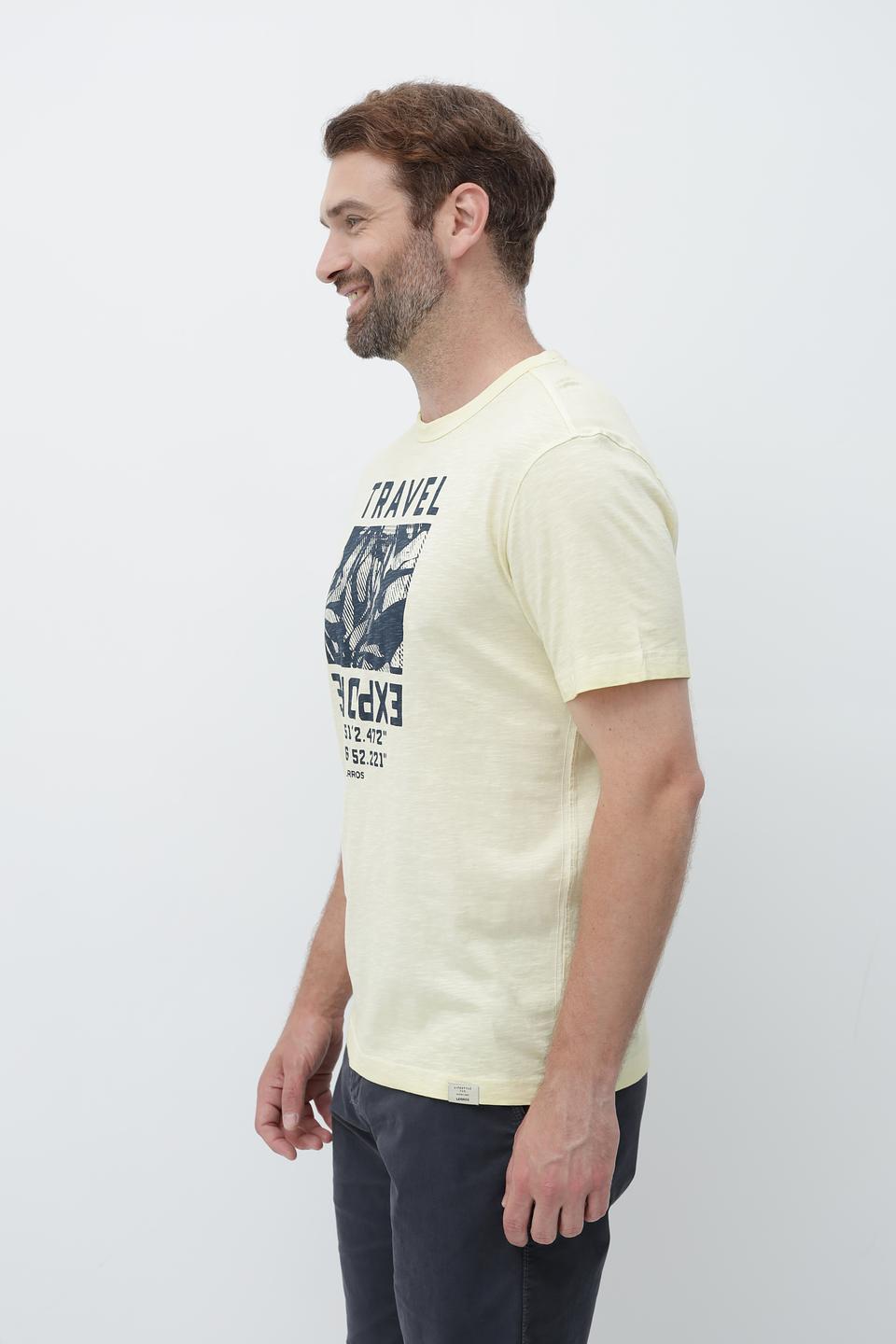 Футболка Lerros с принтом Travel светло-жёлтая