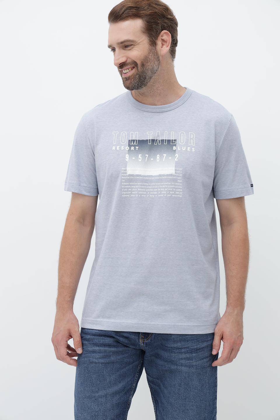 Футболка Tom Tailor серая с принтом