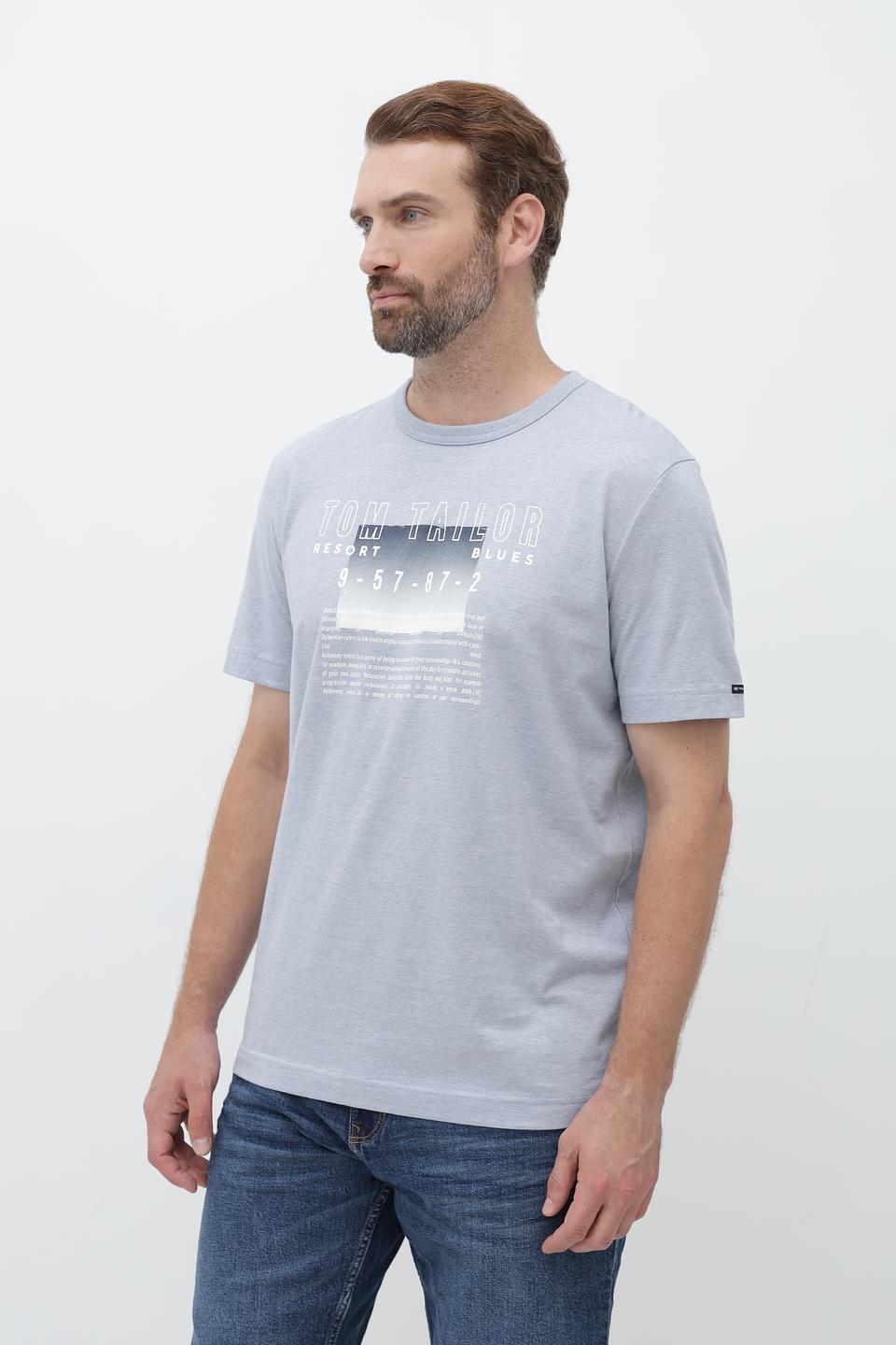 Футболка Tom Tailor серая с принтом
