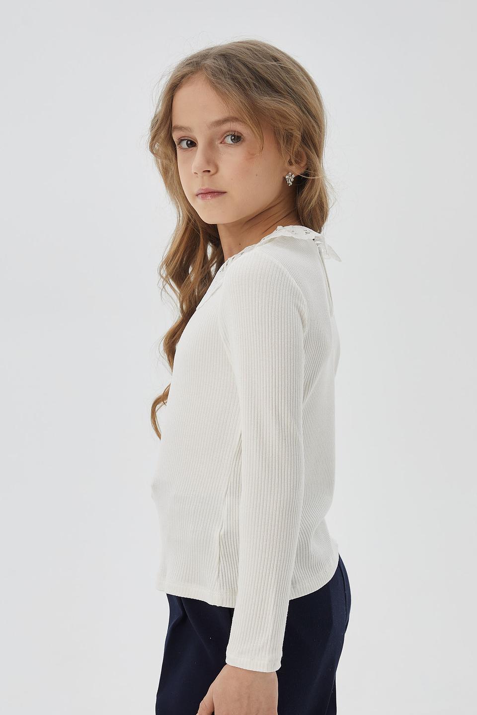 Блуза Choupette детская белая с кружевом