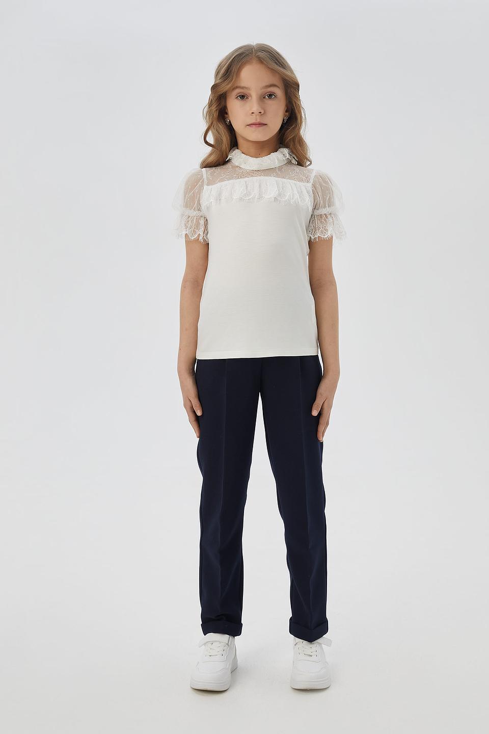 Блуза Choupette Белая с кружевом и объёмными рукавами
