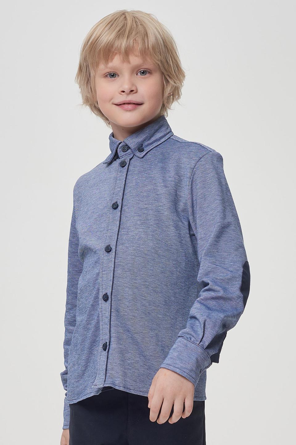 Рубашка Choupette синяя с налокотниками для мальчиков