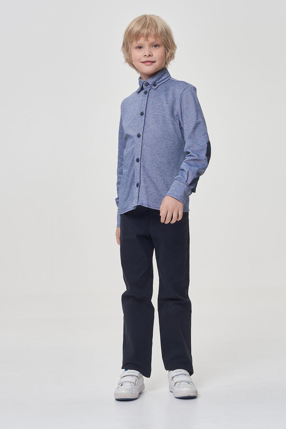 Рубашка Choupette синяя с налокотниками для мальчиков