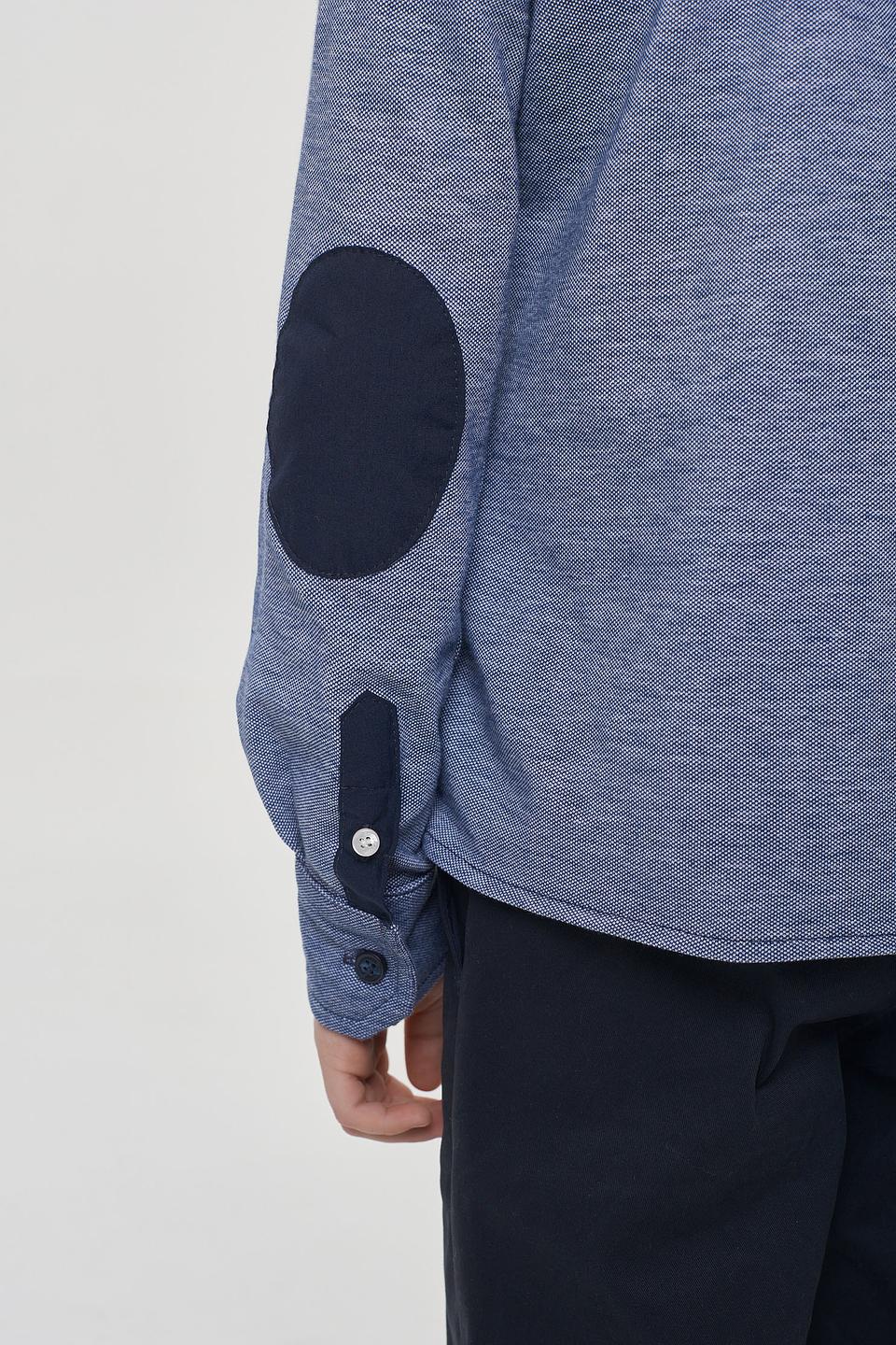 Рубашка Choupette синяя с налокотниками для мальчиков