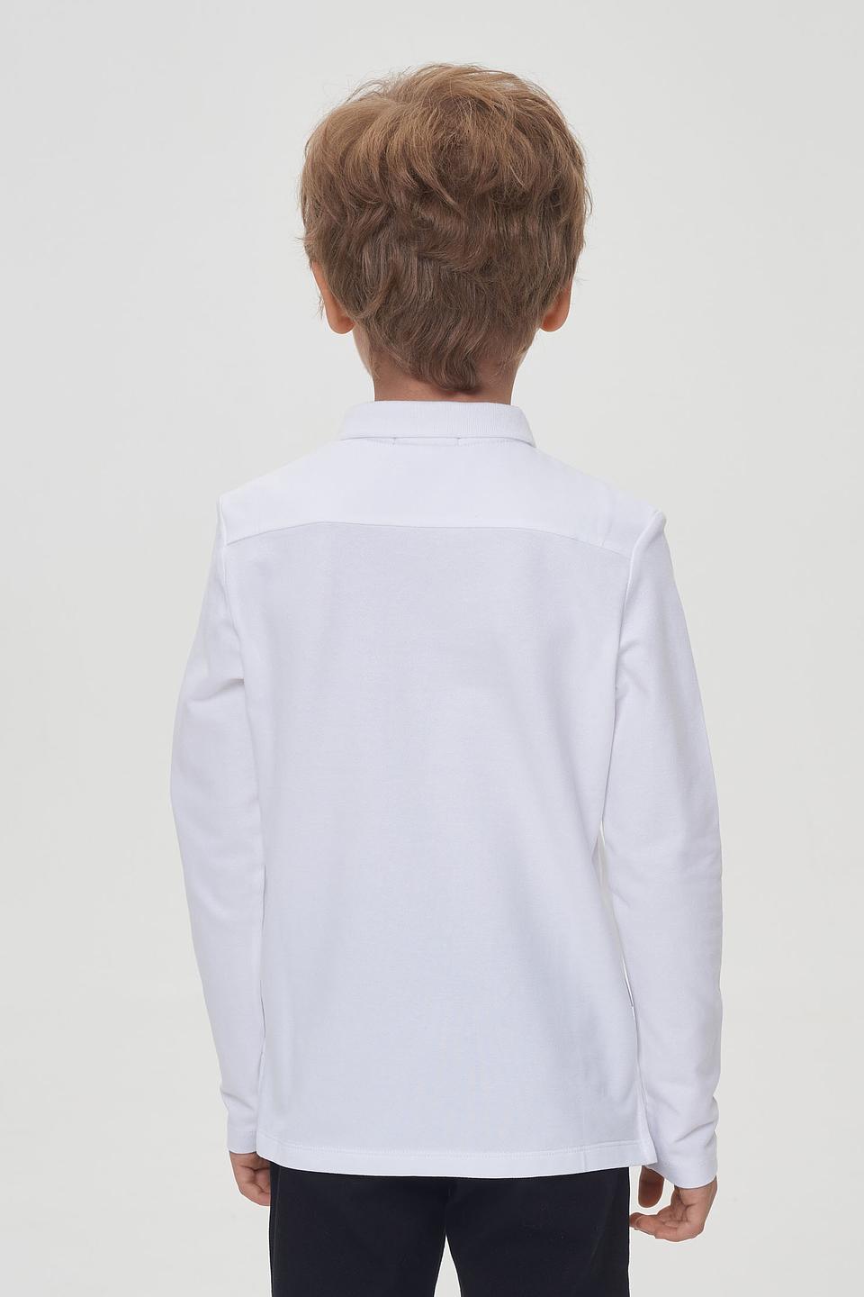 Поло Choupette белое с вышивкой для мальчика