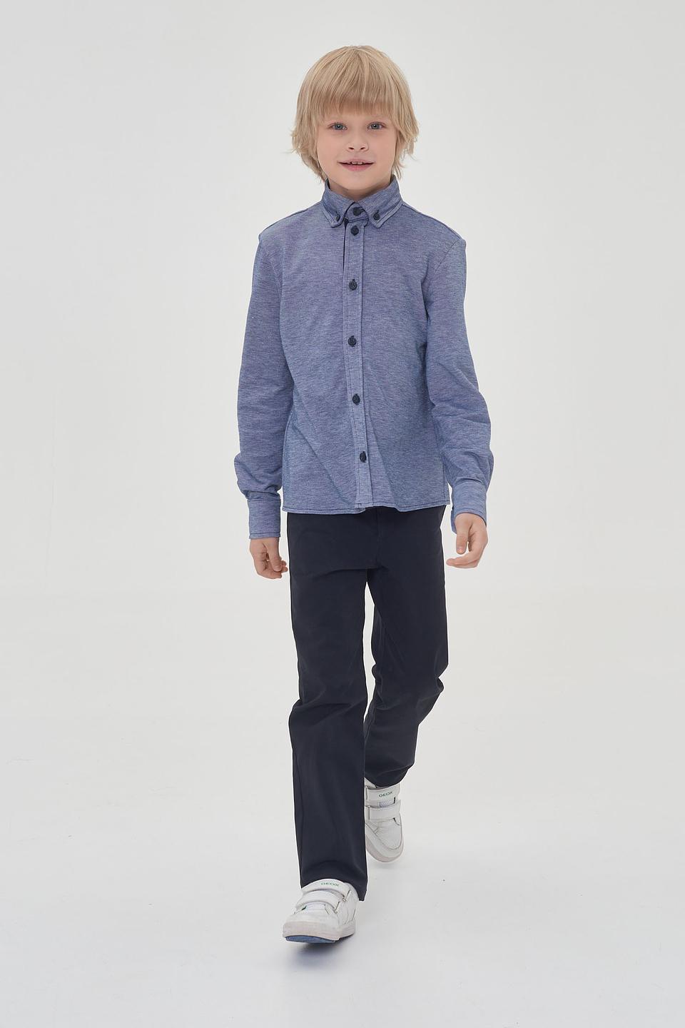 Рубашка Choupette синяя с налокотниками для мальчика