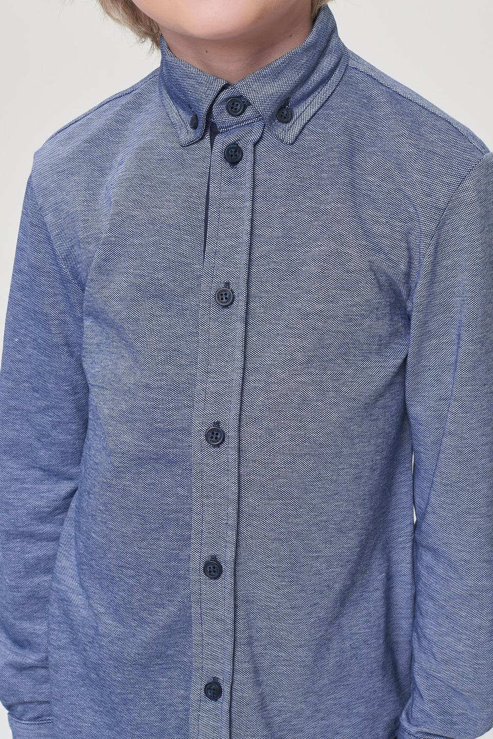 Рубашка Choupette синяя с налокотниками для мальчика