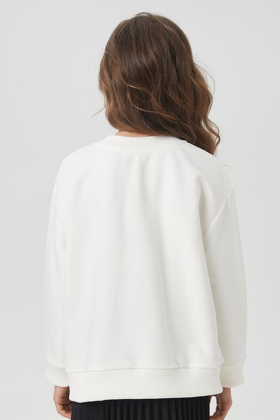 Джемпер Choupette однотонный молочного цвета для девочки