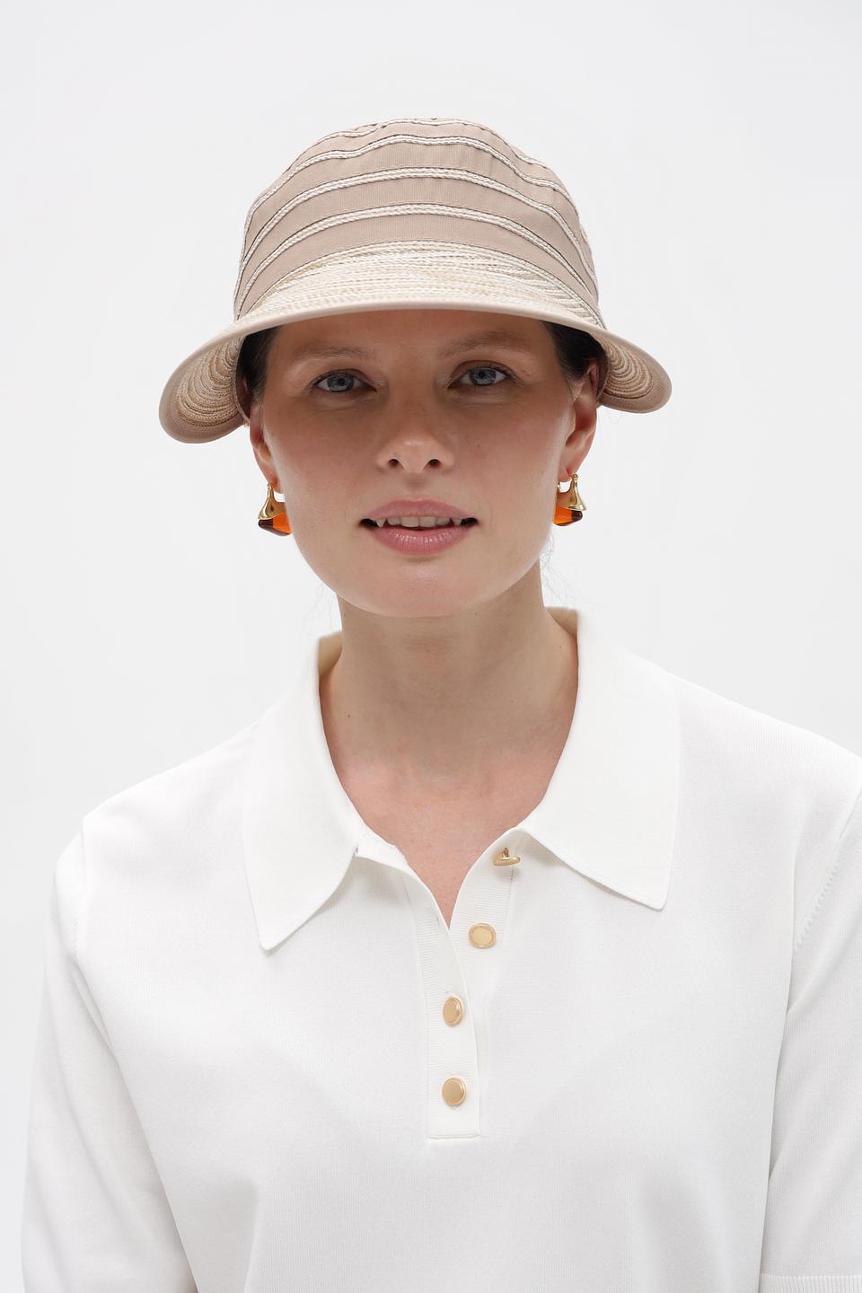 Кепка Loevenich в полоску бежевая