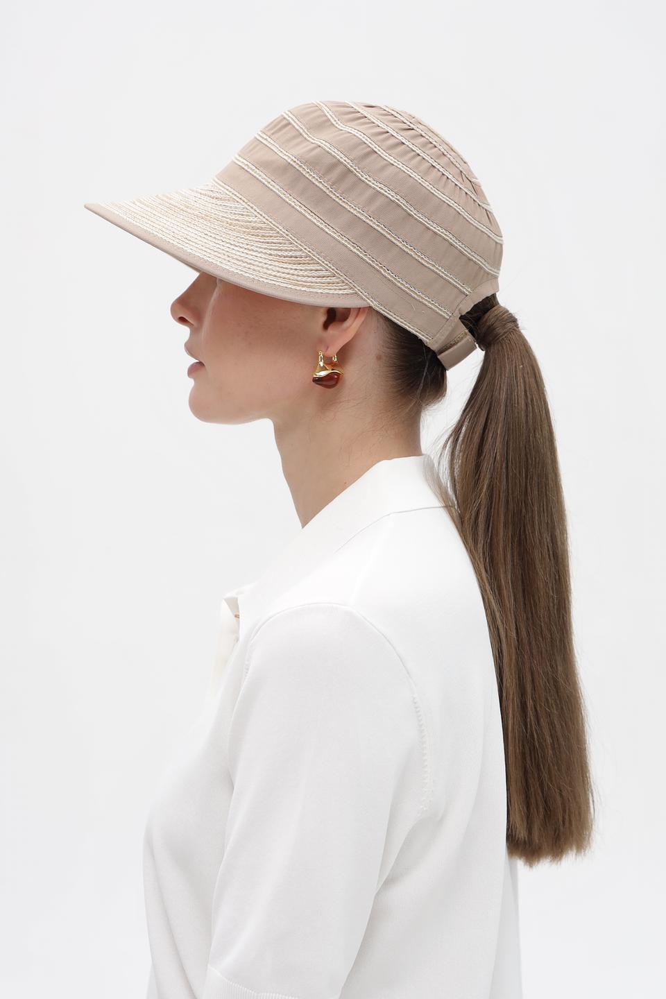 Кепка Loevenich в полоску бежевая