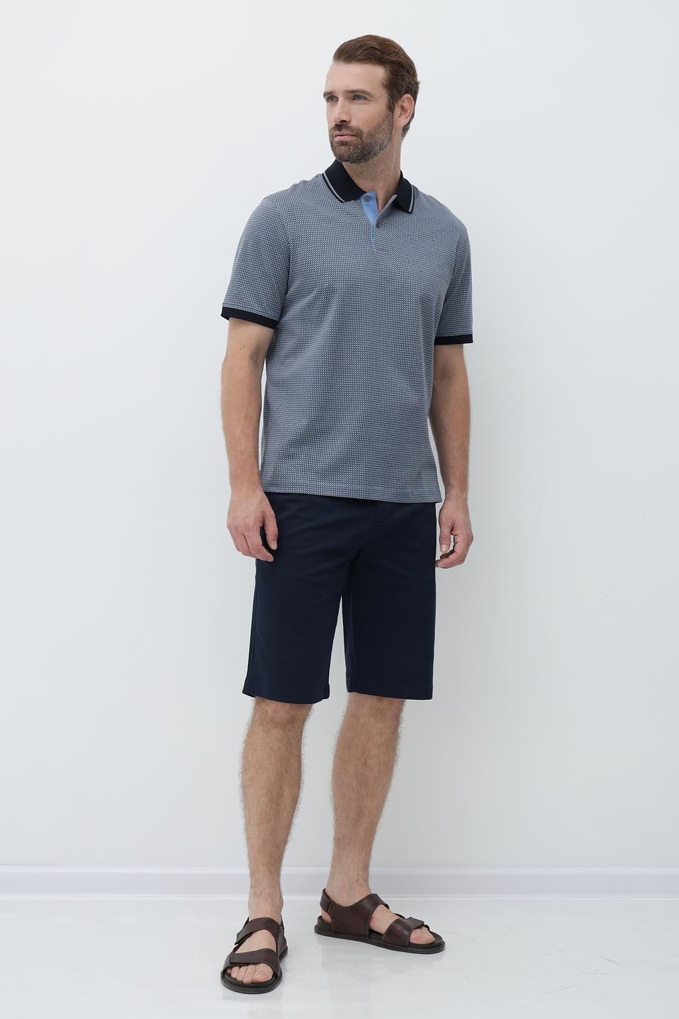 Поло Bugatti с принтом синий