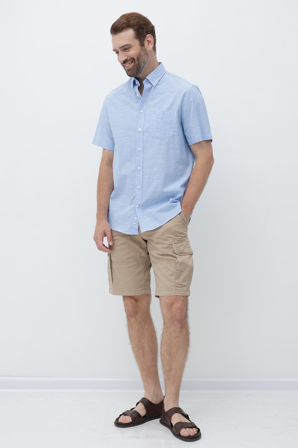 Рубашка кр Bugatti голубая