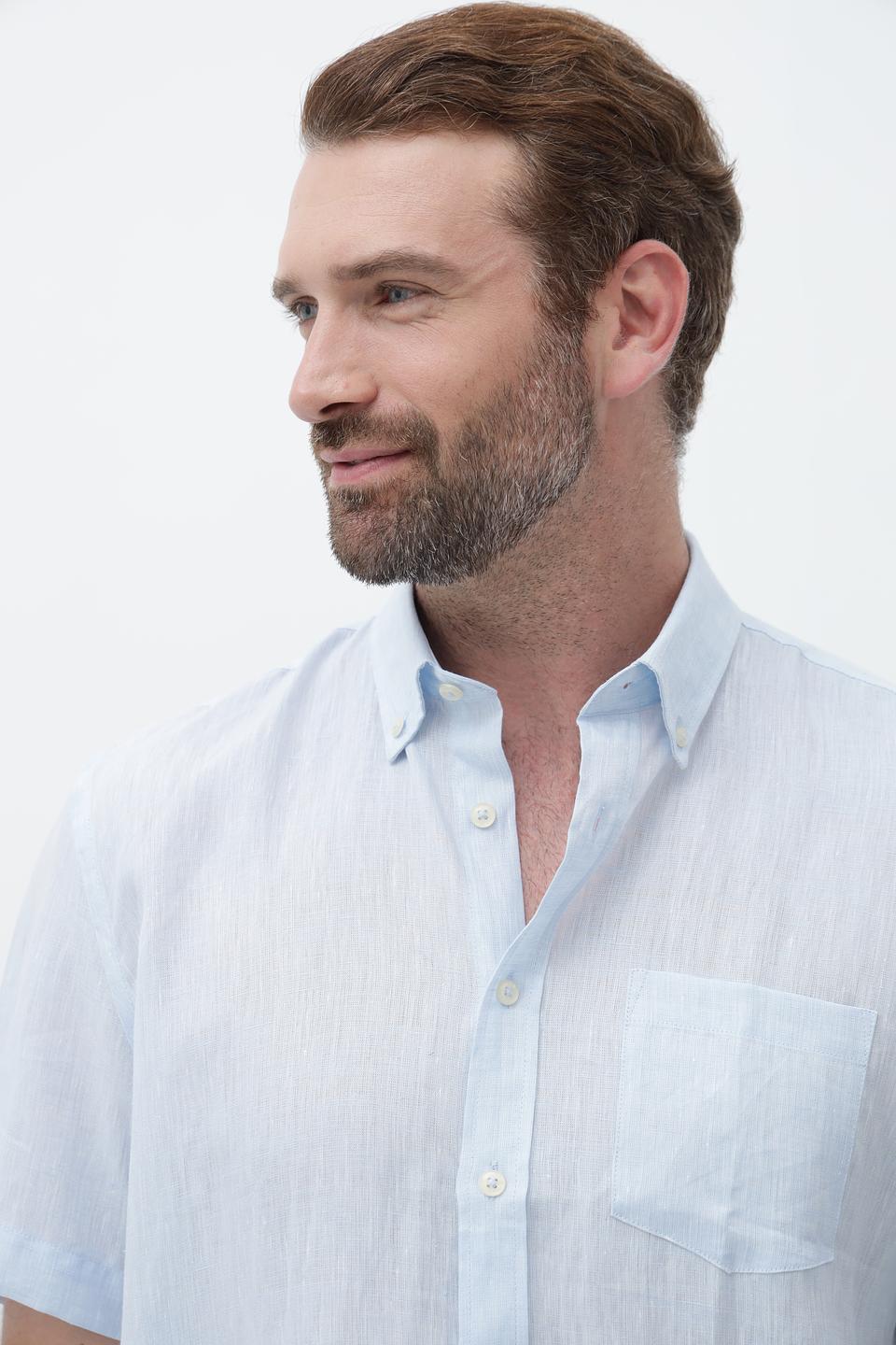 Рубашка кр-рукав Bugatti голубая