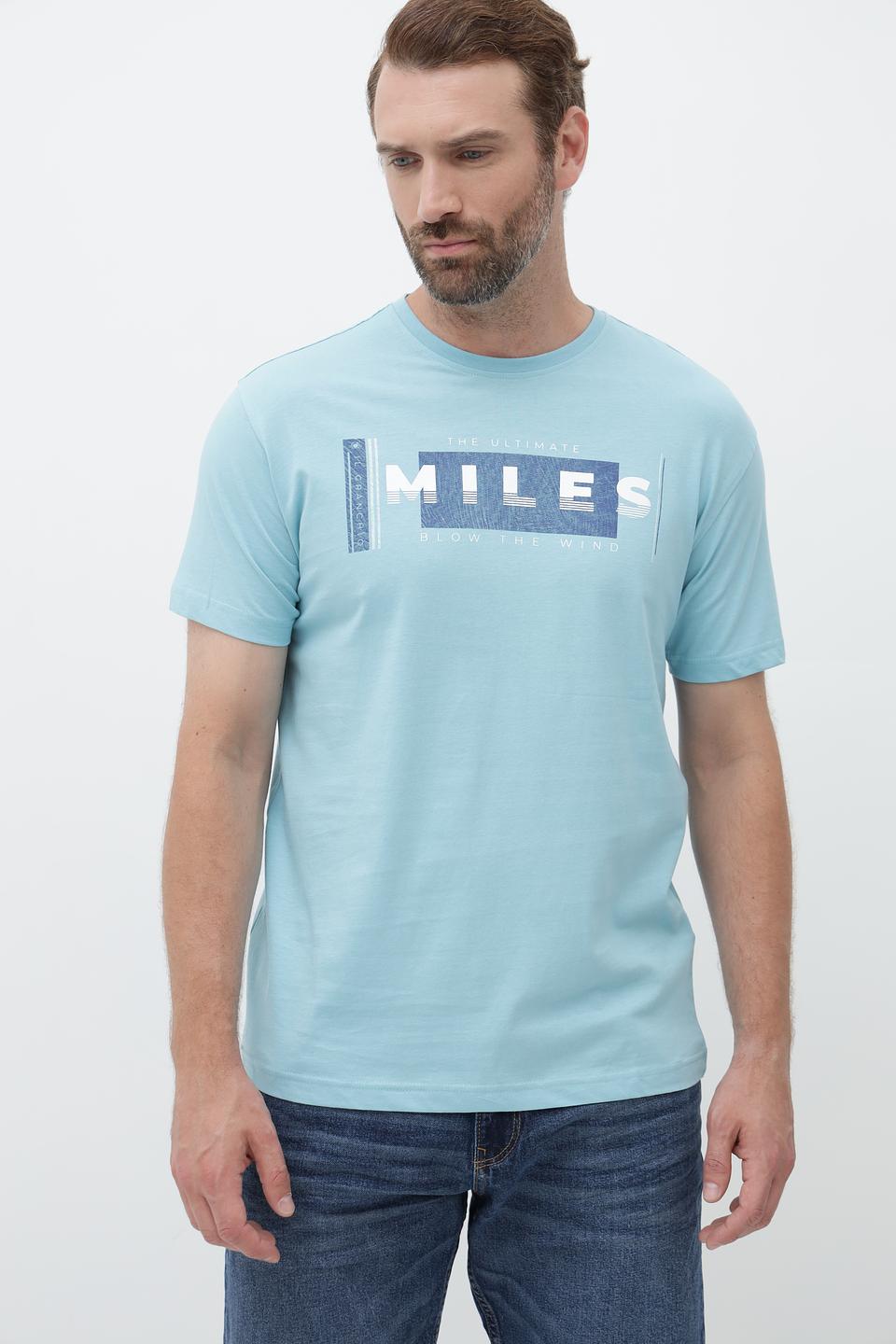 Футболка Granchio с принтом MILES голубой