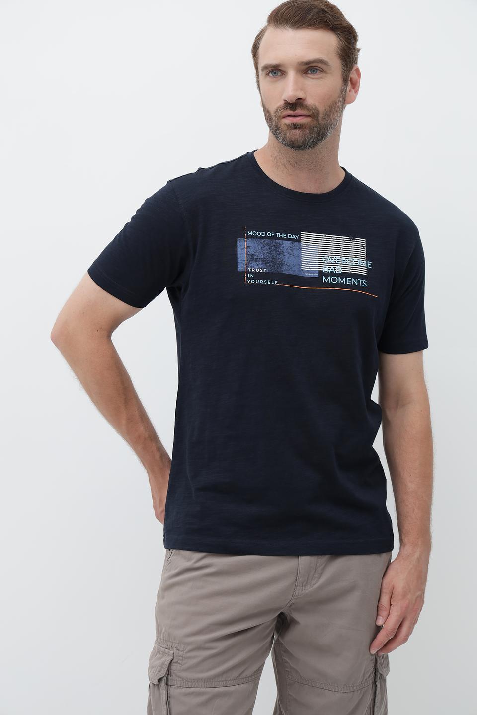 Футболка Granchio с принтом темно-синяя