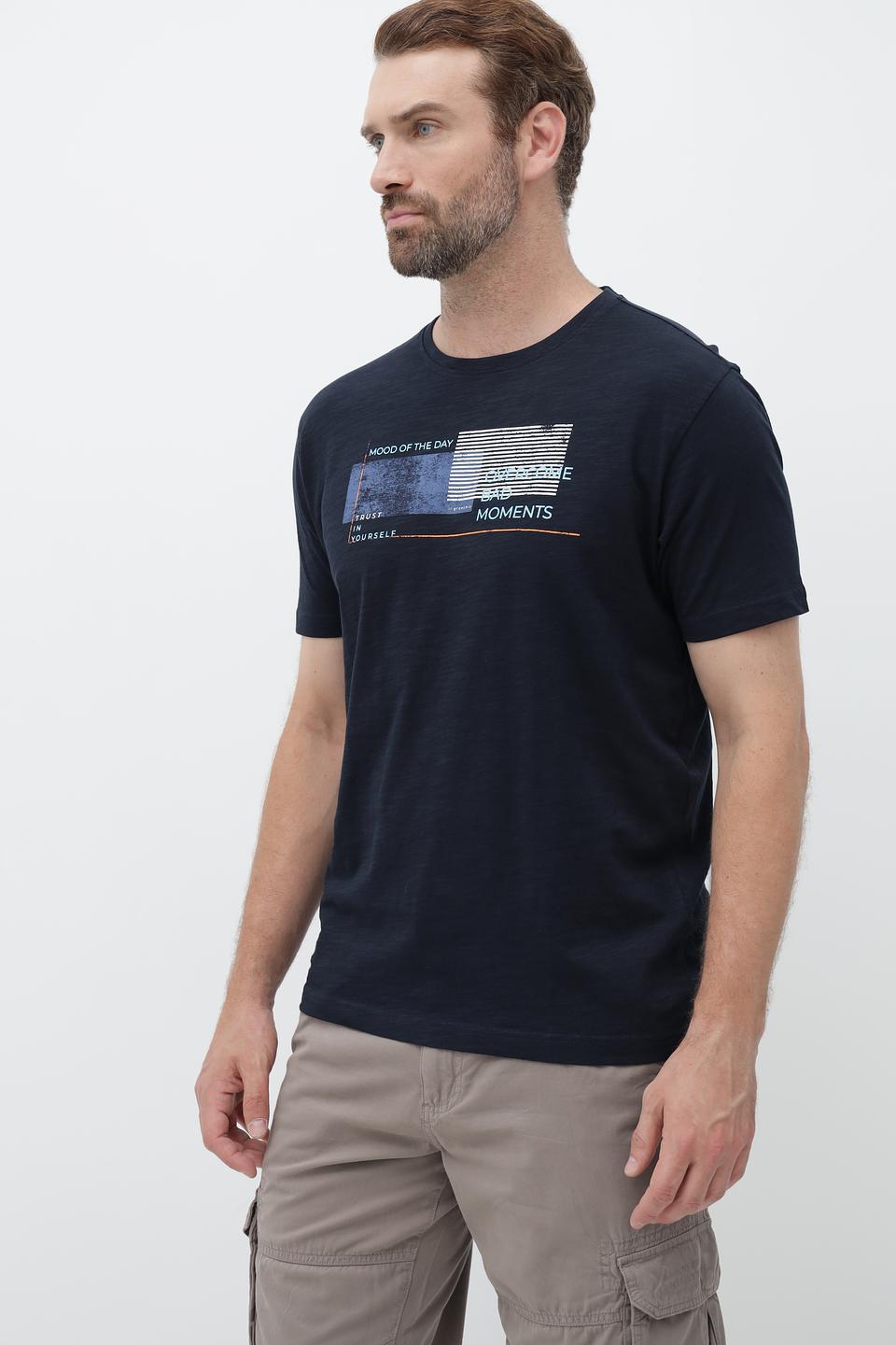 Футболка Granchio с принтом темно-синяя