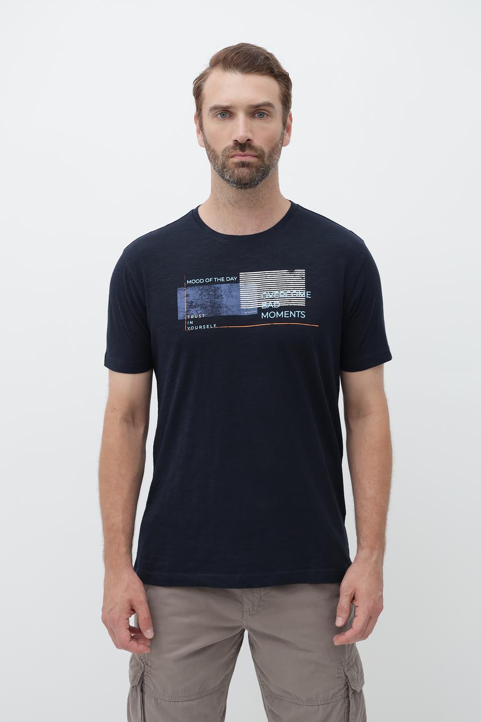 Футболка Granchio с принтом темно-синяя