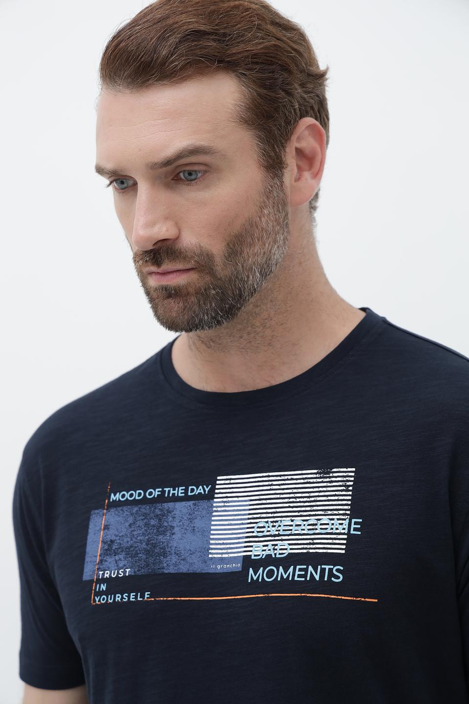 Футболка Granchio с принтом темно-синяя