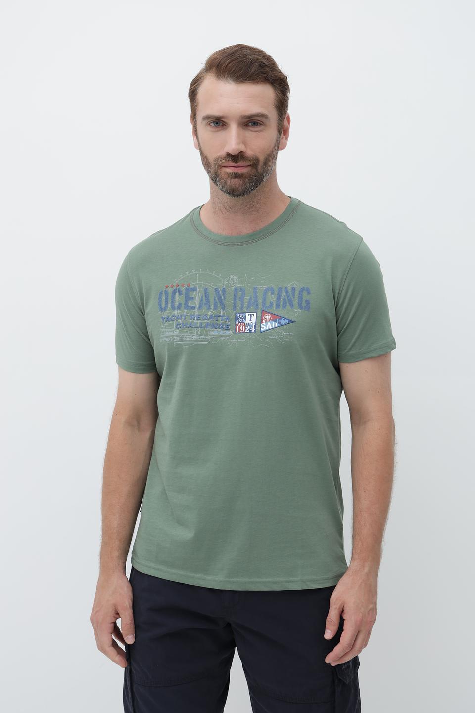 Футболка Sea Barrier хаки с принтом